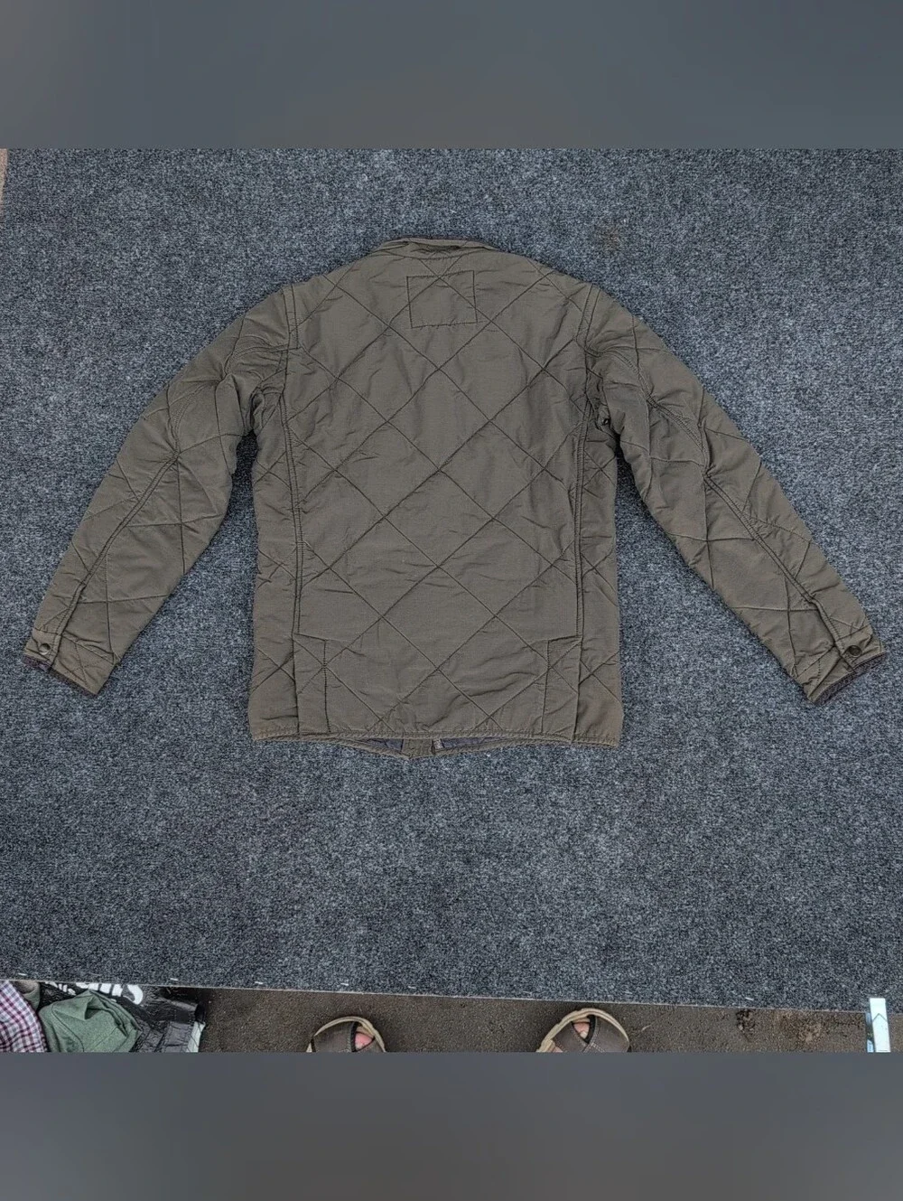 J Crew Sussex Jacket Extra Small Green Military Corduroy Trim Quilted Insulated
